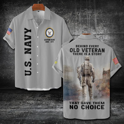 U.S Navy – T-shirt – BEHIND EVERY OLD VETERAN THERE IS A STORY