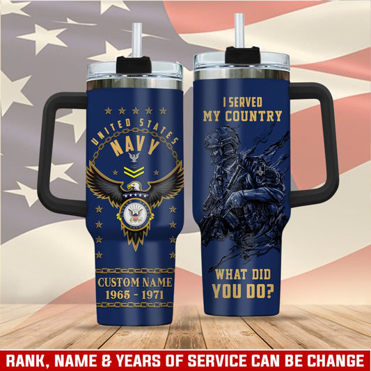 US Navy – Tumbler 40oz - Rustic Eagle Insignia