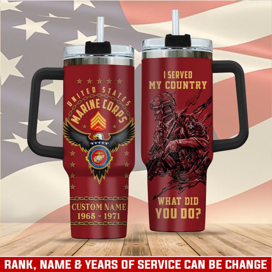 US Marine Corps – Tumbler 40oz - Rustic Eagle Insignia