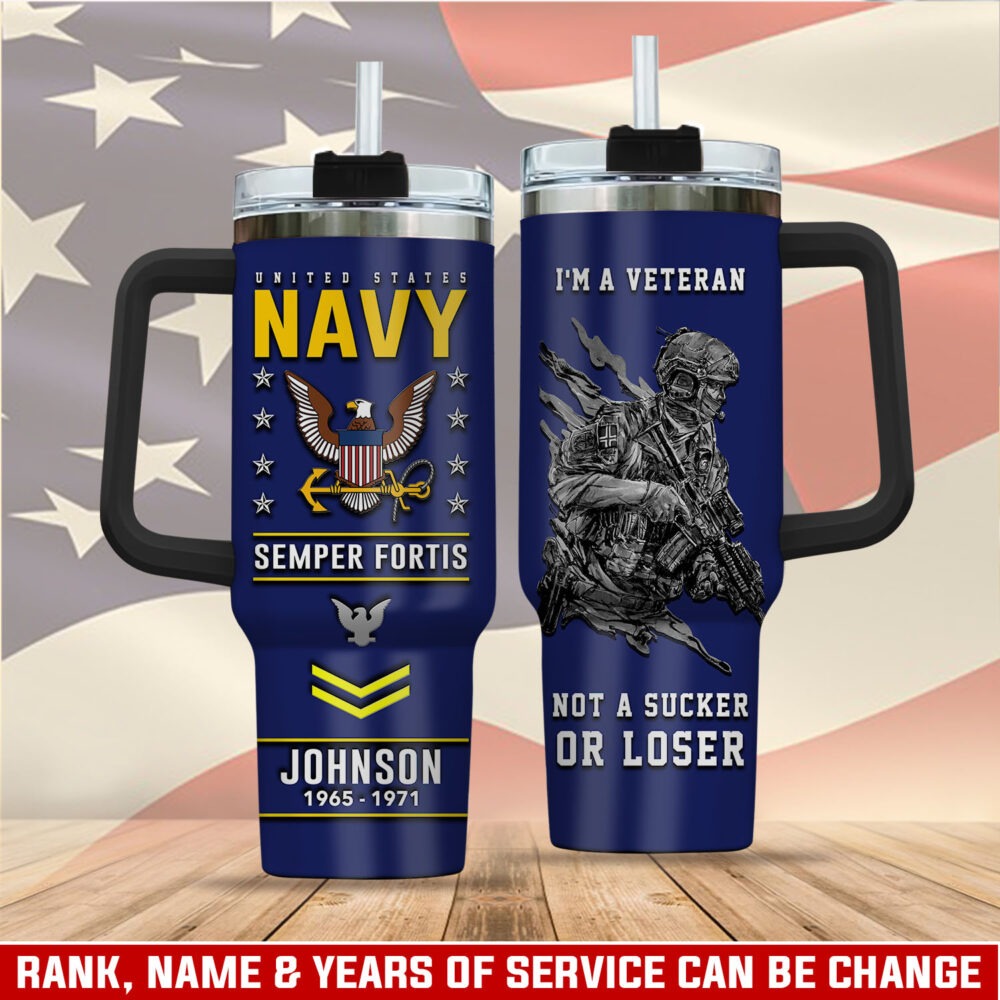 US Navy – Tumbler 40oz - Warrior Silhouette Graphic