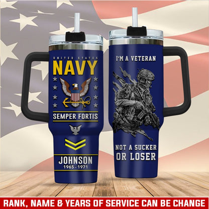US Navy – Tumbler 40oz - Warrior Silhouette Graphic