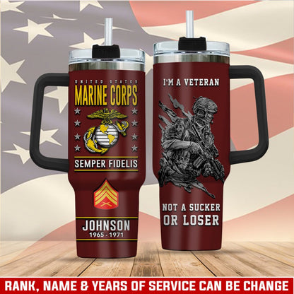 US Marine Corps – Tumbler 40oz - Warrior Silhouette Graphic