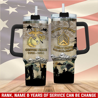 US Marine Corps – Tumbler 40oz - Golden Crest Tribute