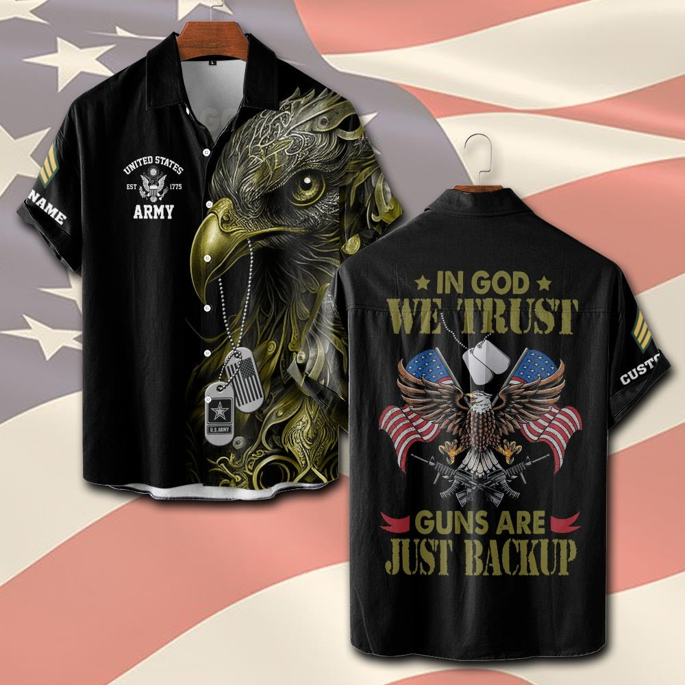 U.S Army – T-shirt – IN GOD WE TRUST-GUNS ARE JUST BACKUP