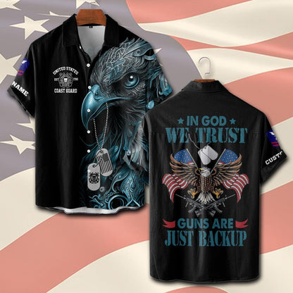 U.S Coast Guard – T-shirt – IN GOD WE TRUST-GUNS ARE JUST BACKUP