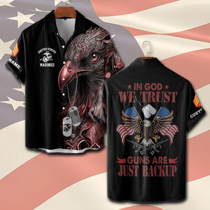 U.S Marine Corps – T-shirt – IN GOD WE TRUST-GUNS ARE JUST BACKUP