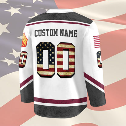 US Marine Corps – Hockey Jersey –  Stars Number Jersey