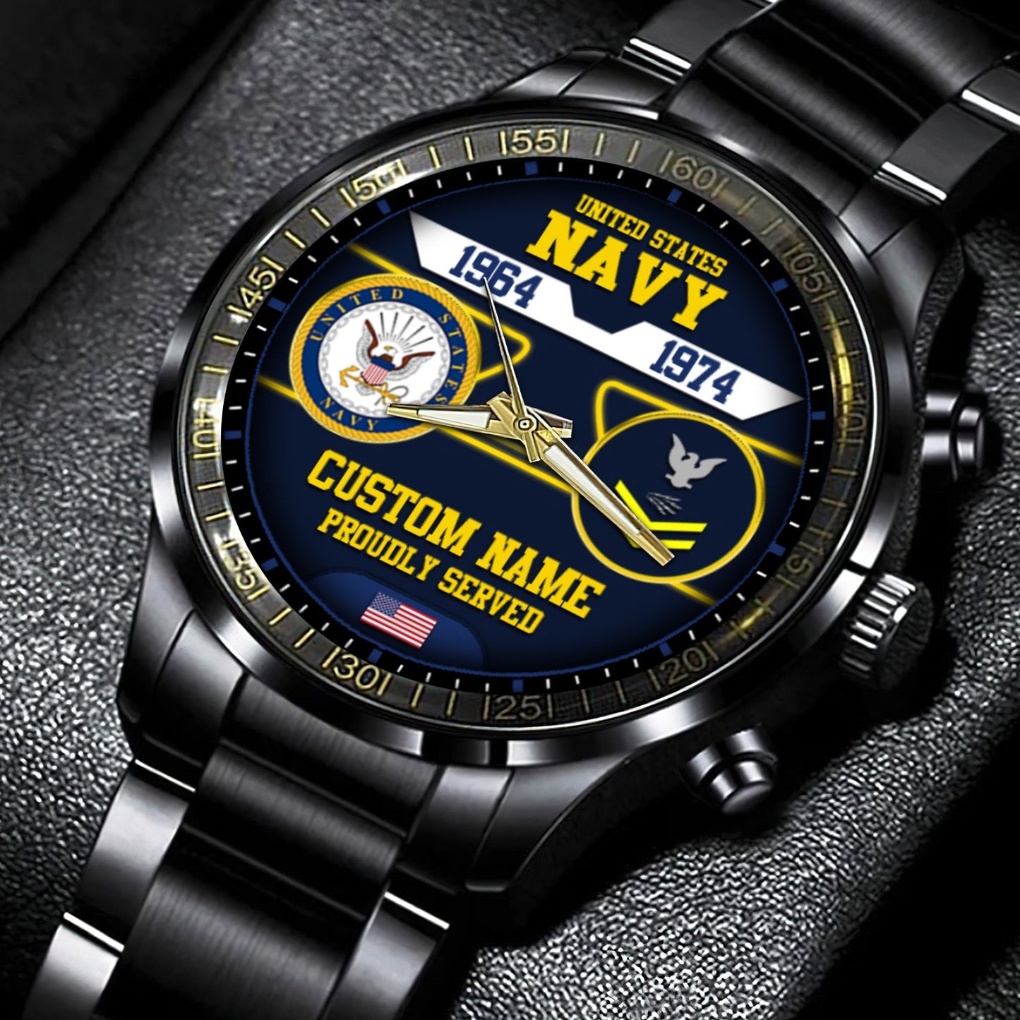 US Navy – Diamond-Cut Bezel Watch – The Service Chronicle