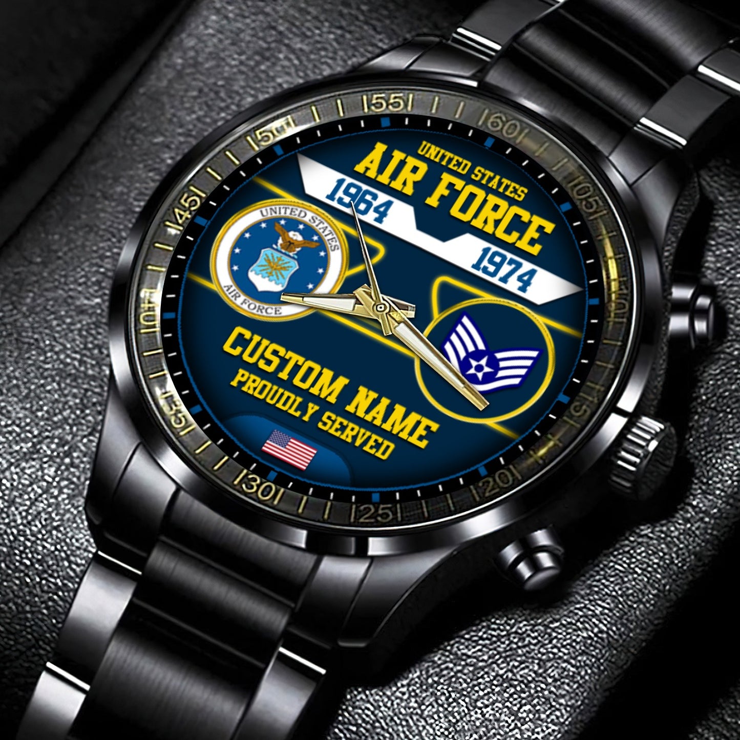 US Air Force – Diamond-Cut Bezel Watch – The Service Chronicle
