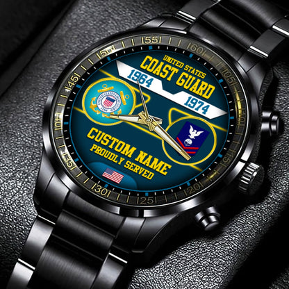 US Coast Guard – Diamond-Cut Bezel Watch – The Service Chronicle