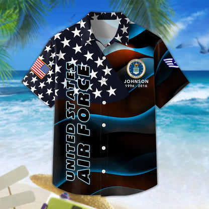 US Air Force – Hawaiian Shirt – Starfield Wave Shirt