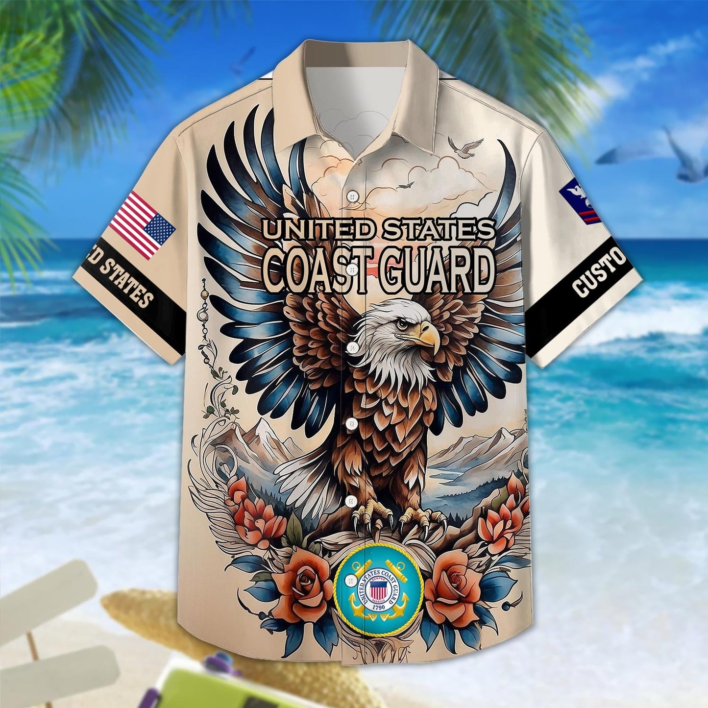 US Coast Guard – Hawaiian Shirt –  American Bald Eagle