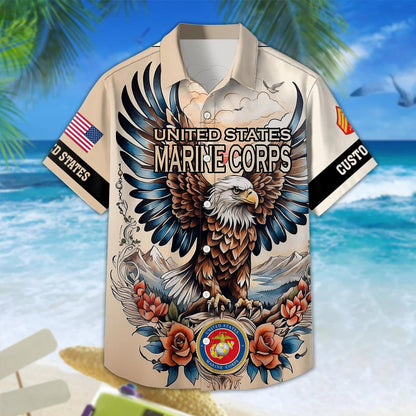 US Marine Corps – Hawaiian Shirt – American Bald Eagle