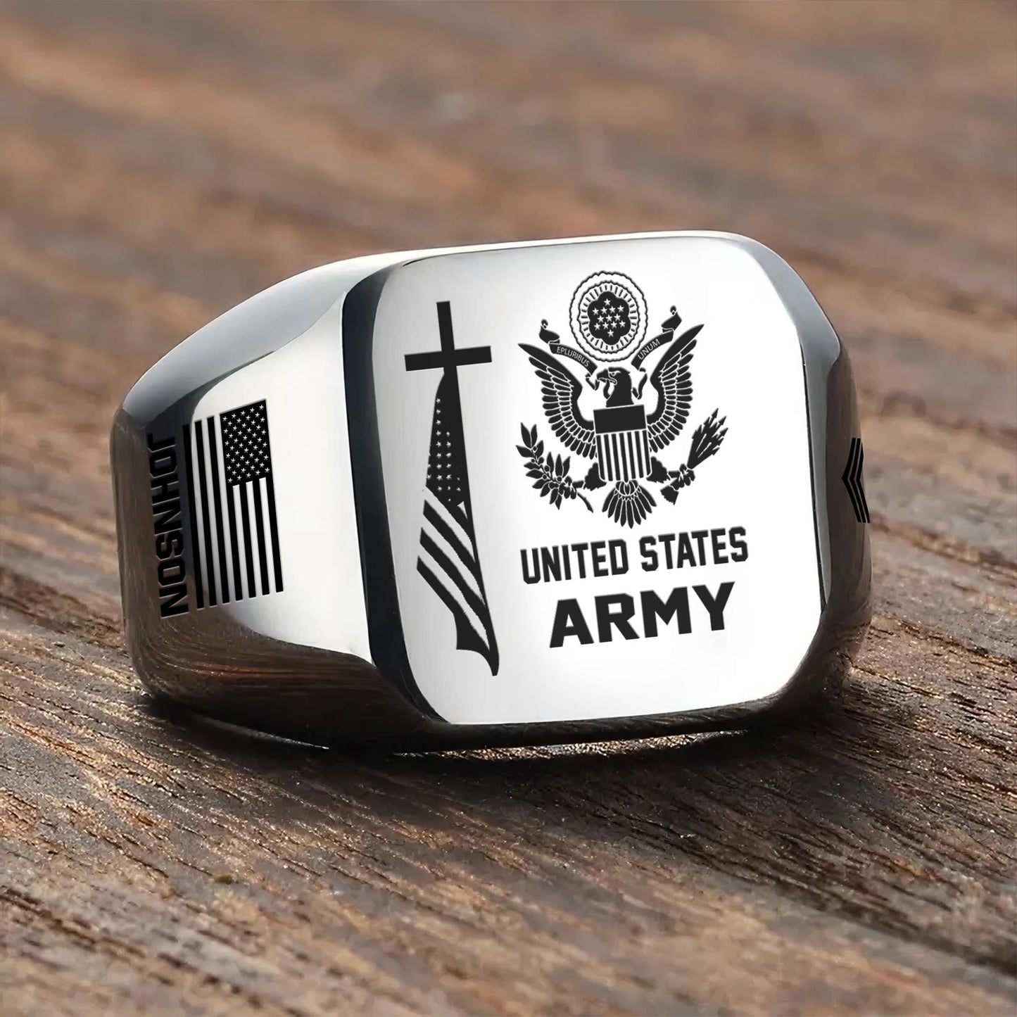 US Army – Engraved Men's Ring – Sacred Honor Signet