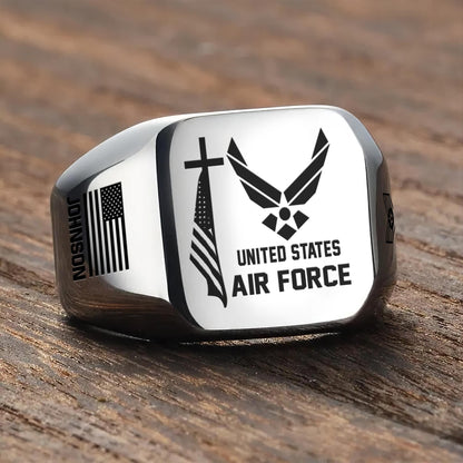 US Air Force – Engraved Men's Ring – Sacred Honor Signet