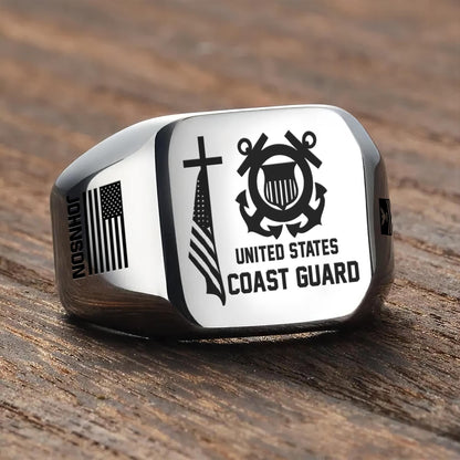 US Coast Guard – Engraved Men's Ring – Sacred Honor Signet