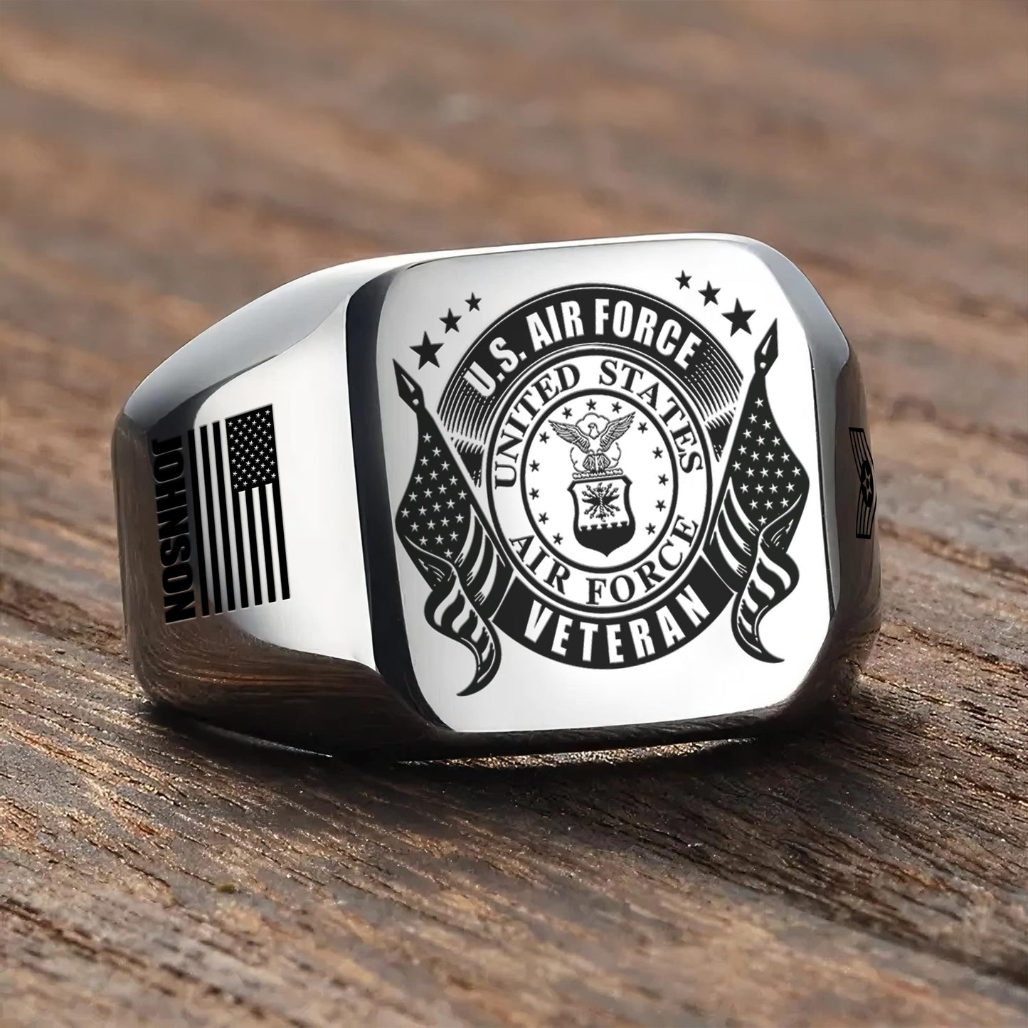 US Air Force – Engraved Men's Ring – Veteran Honor Signet