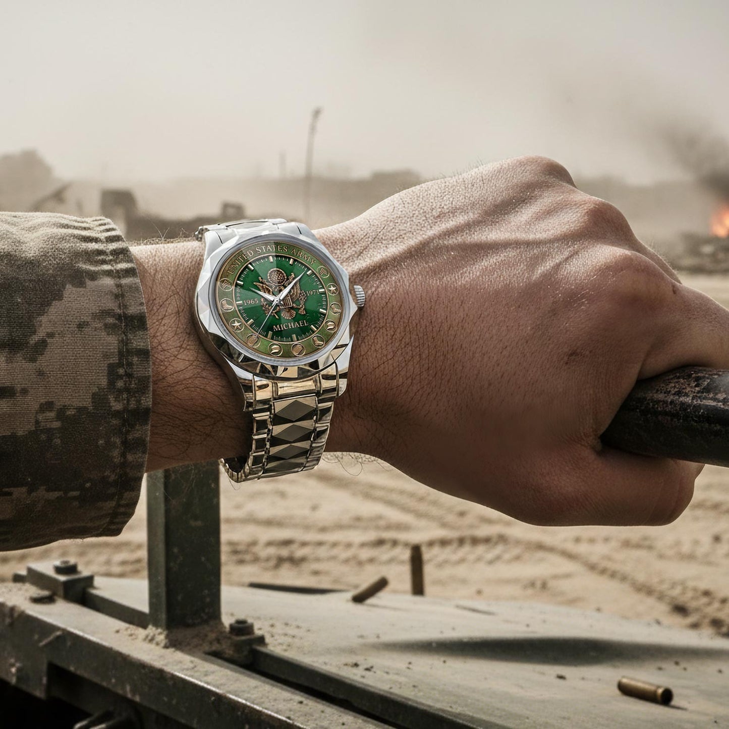 US Army – Diamond-Cut Bezel Watch – Patriot Guardian Dial