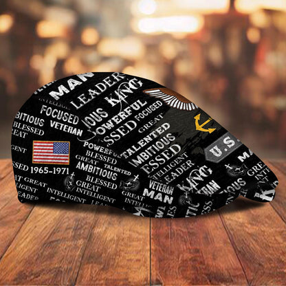 Custom U.S. Navy Jeff Cap –  Anchor & Motto Typography Design
