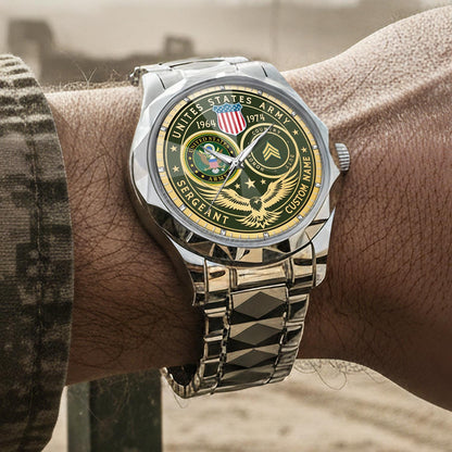 US Army – Diamond-Cut Bezel Watch – Forever Service Crest