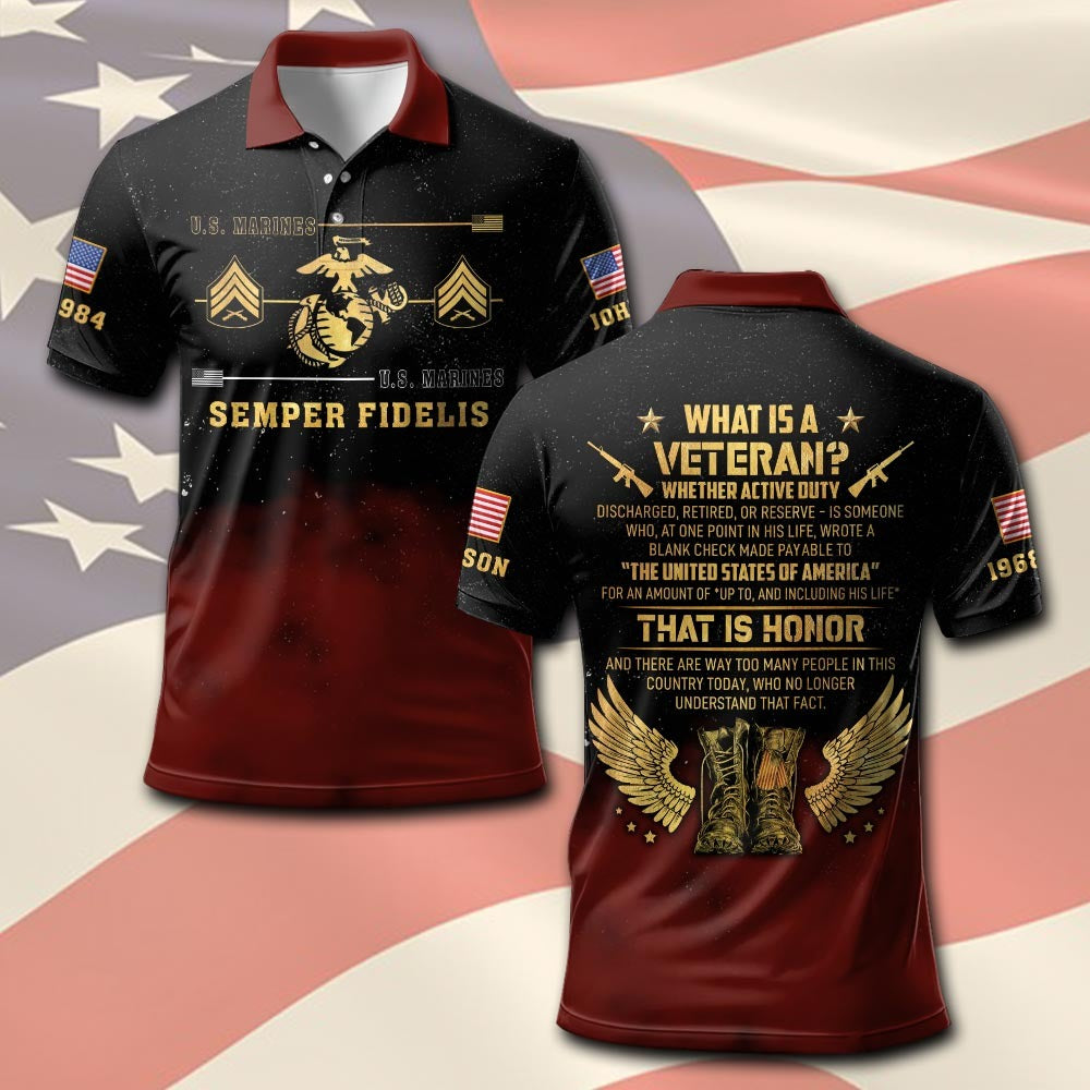 U.S Marine Corps – T-shirt – What is a Veteran?