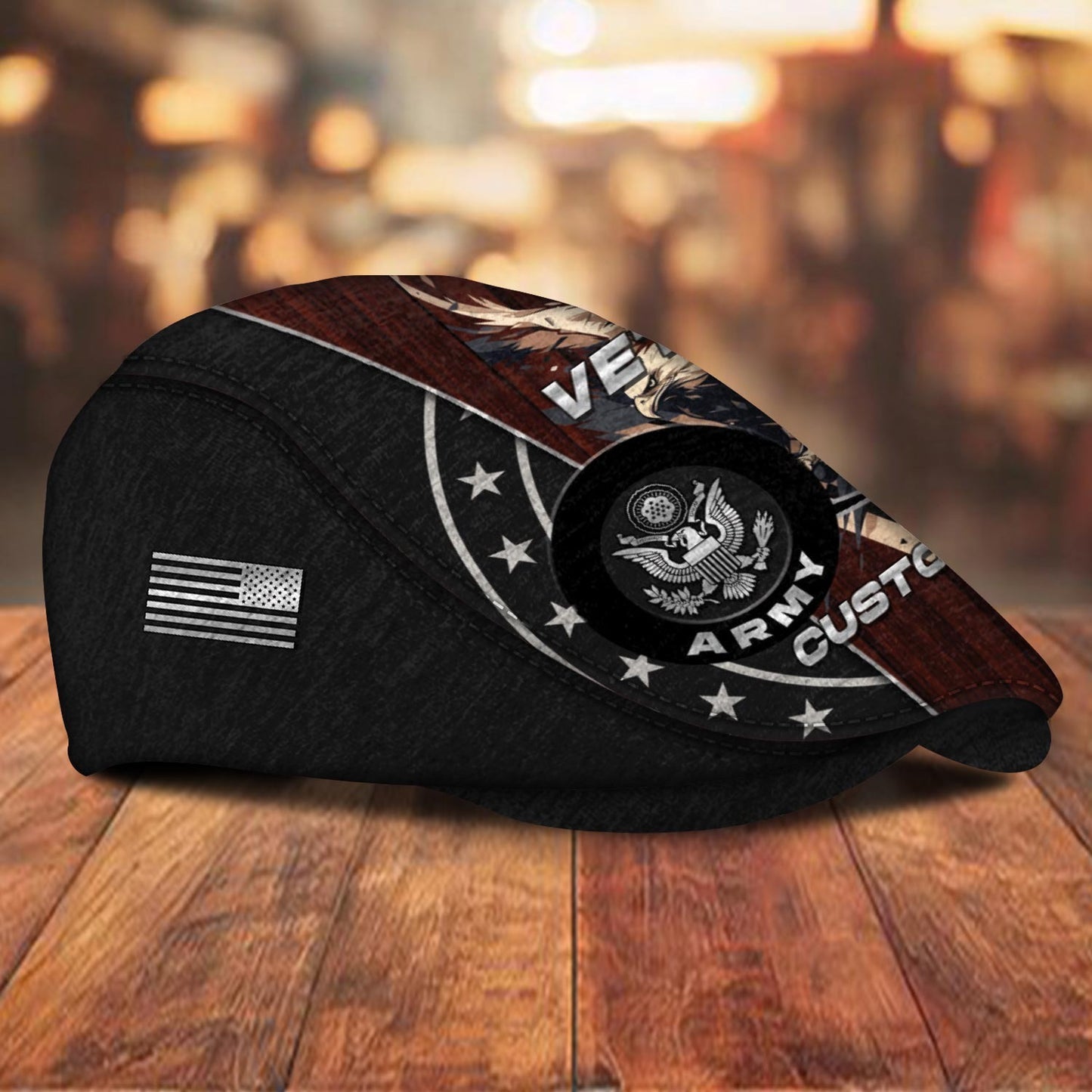Custom U.S. Army Jeff Cap –  Eagle Star Circle Design