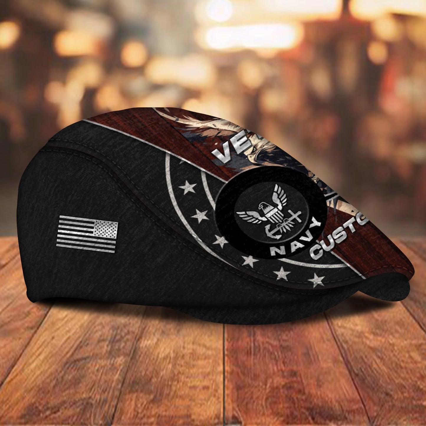 Custom U.S. Navy Jeff Cap –  Eagle Star Circle Design