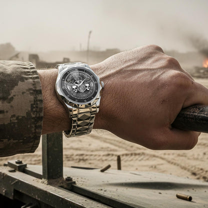 US Army – Diamond-Cut Bezel Watch – Warrior Steel Crest