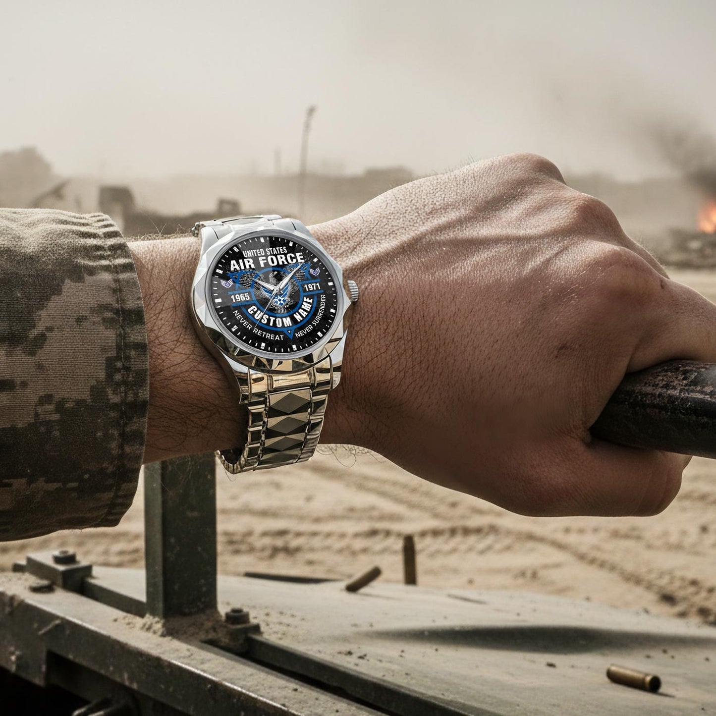 US Air Force – Diamond-Cut Bezel Watch – Commemorative Valor Dial