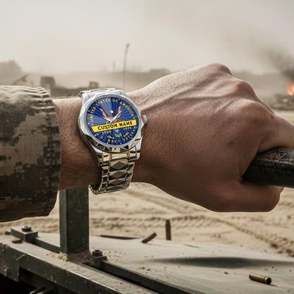US Navy – Diamond-Cut Bezel Watch – Liberty Star Crest