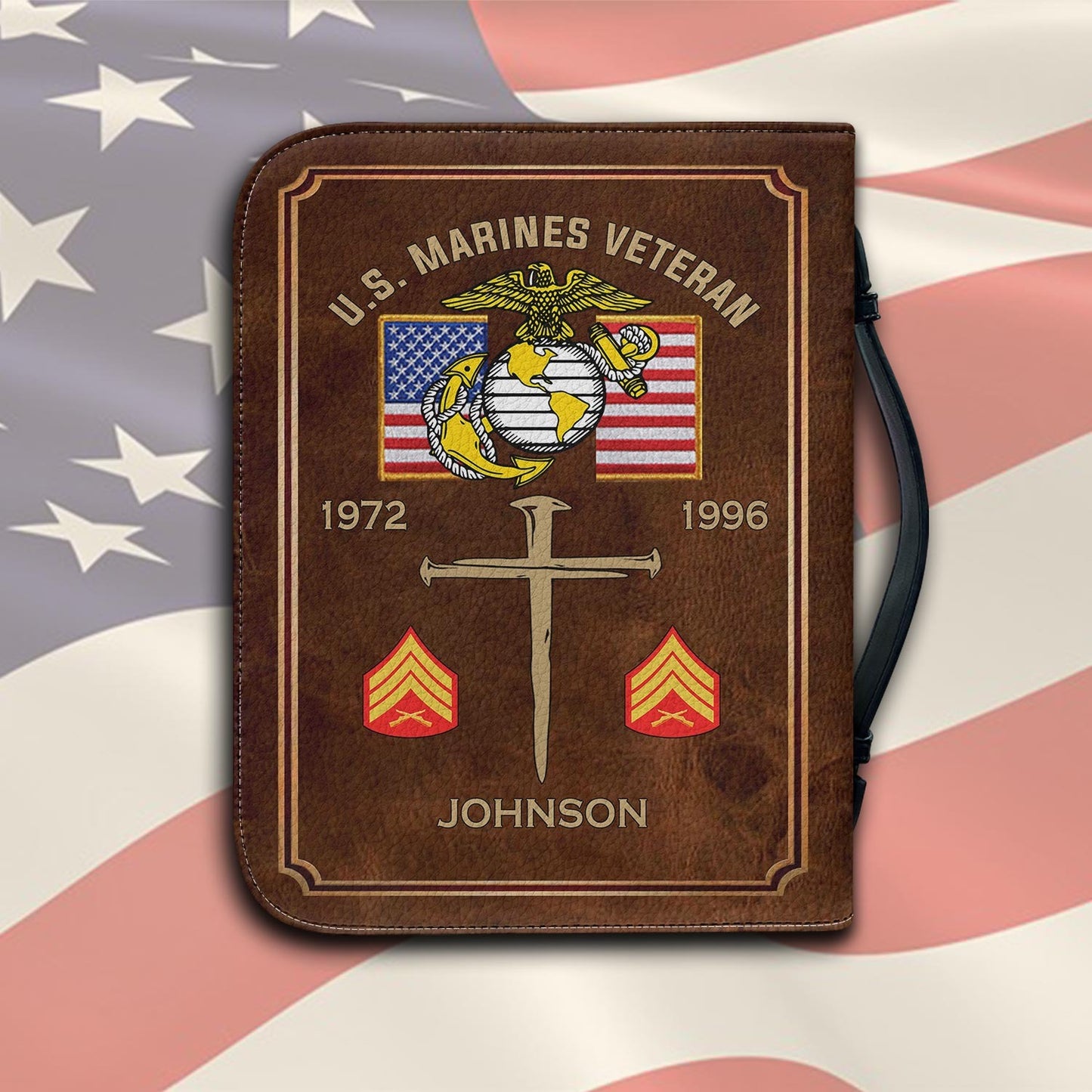 US Marine Corps – Bible Cover – Veteran Faith Cross