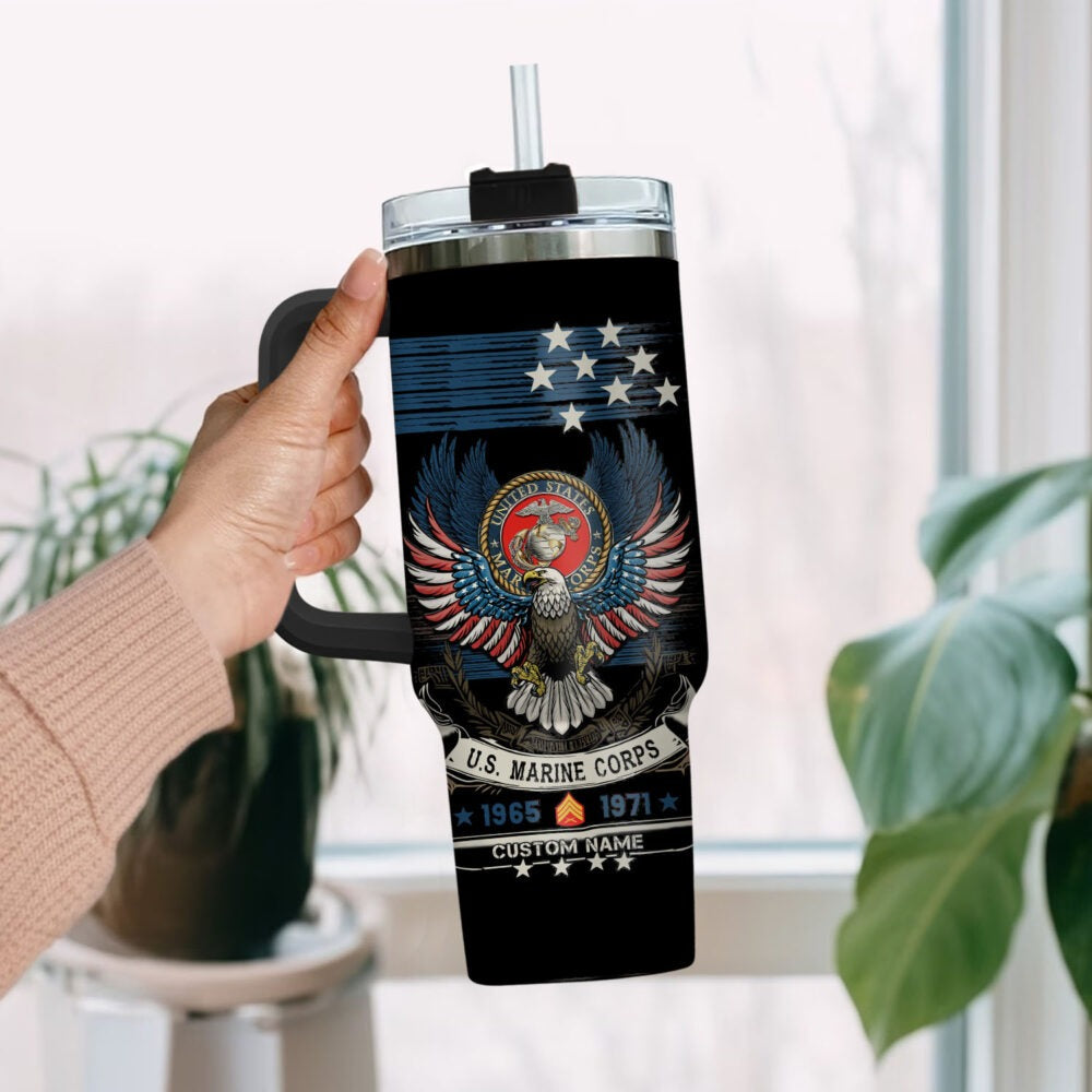 US Marine Corps – Tumbler 40oz - Liberty Stars & Stripes Eagle Mug