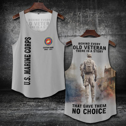 U.S Marine Corps – T-shirt – BEHIND EVERY OLD VETERAN THERE IS A STORY