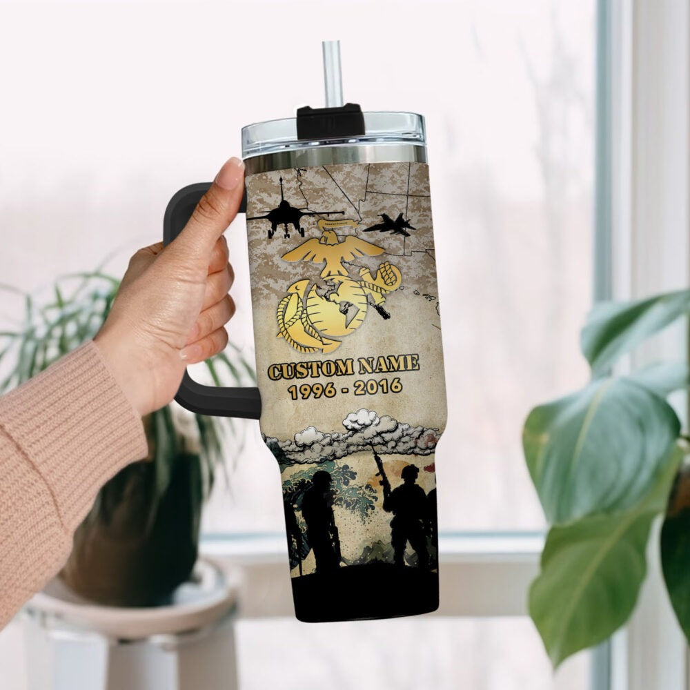 US Marine Corps – Tumbler 40oz - Golden Crest Tribute