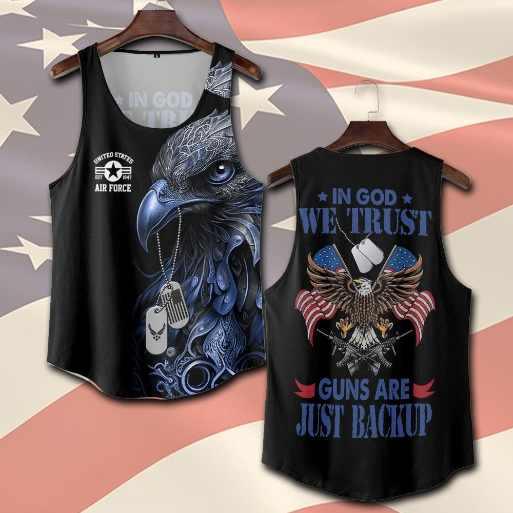 U.S Air Force – T-shirt – IN GOD WE TRUST-GUNS ARE JUST BACKUP