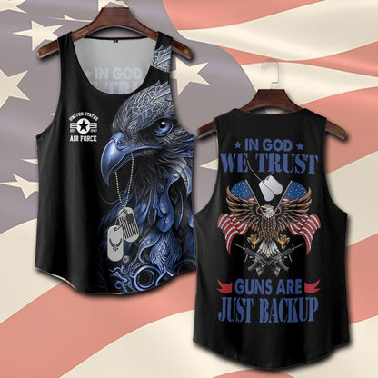 U.S Air Force – T-shirt – IN GOD WE TRUST-GUNS ARE JUST BACKUP