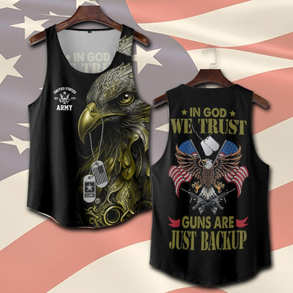 U.S Army – T-shirt – IN GOD WE TRUST-GUNS ARE JUST BACKUP