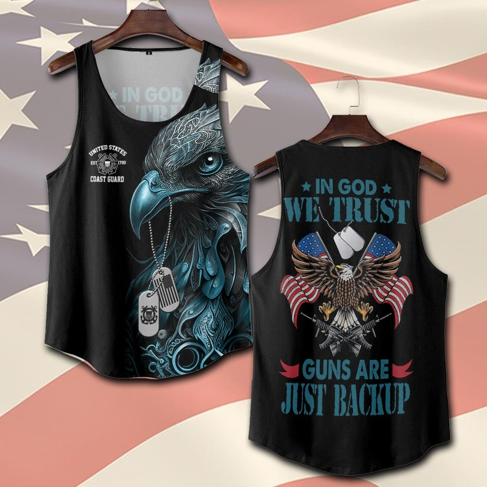 U.S Coast Guard – T-shirt – IN GOD WE TRUST-GUNS ARE JUST BACKUP
