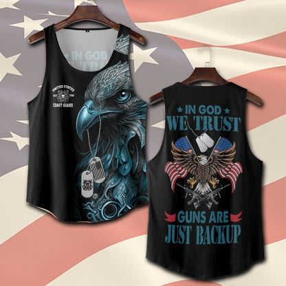 U.S Coast Guard – T-shirt – IN GOD WE TRUST-GUNS ARE JUST BACKUP