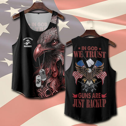 U.S Marine Corps – T-shirt – IN GOD WE TRUST-GUNS ARE JUST BACKUP