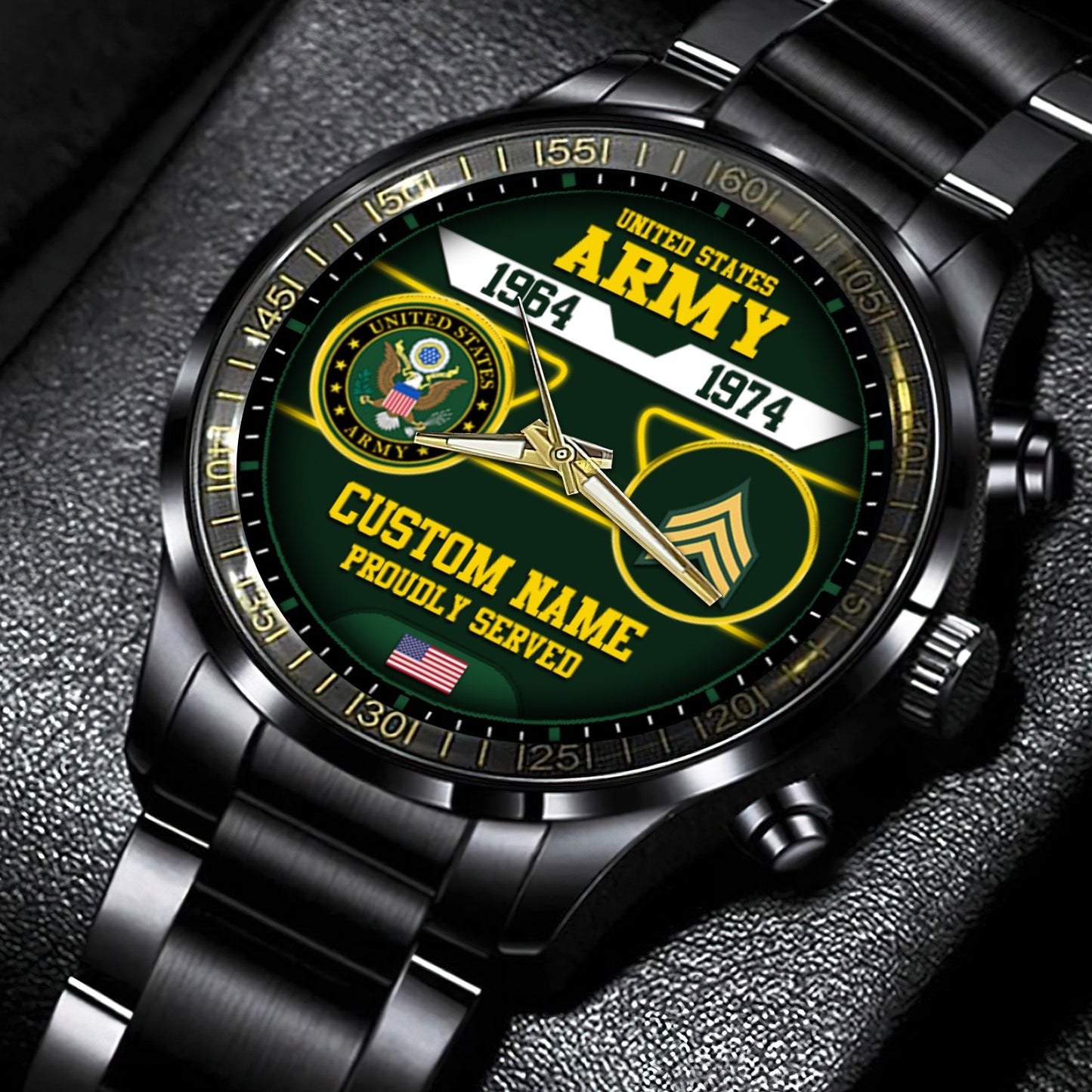 US Army – Diamond-Cut Bezel Watch – The Service Chronicle