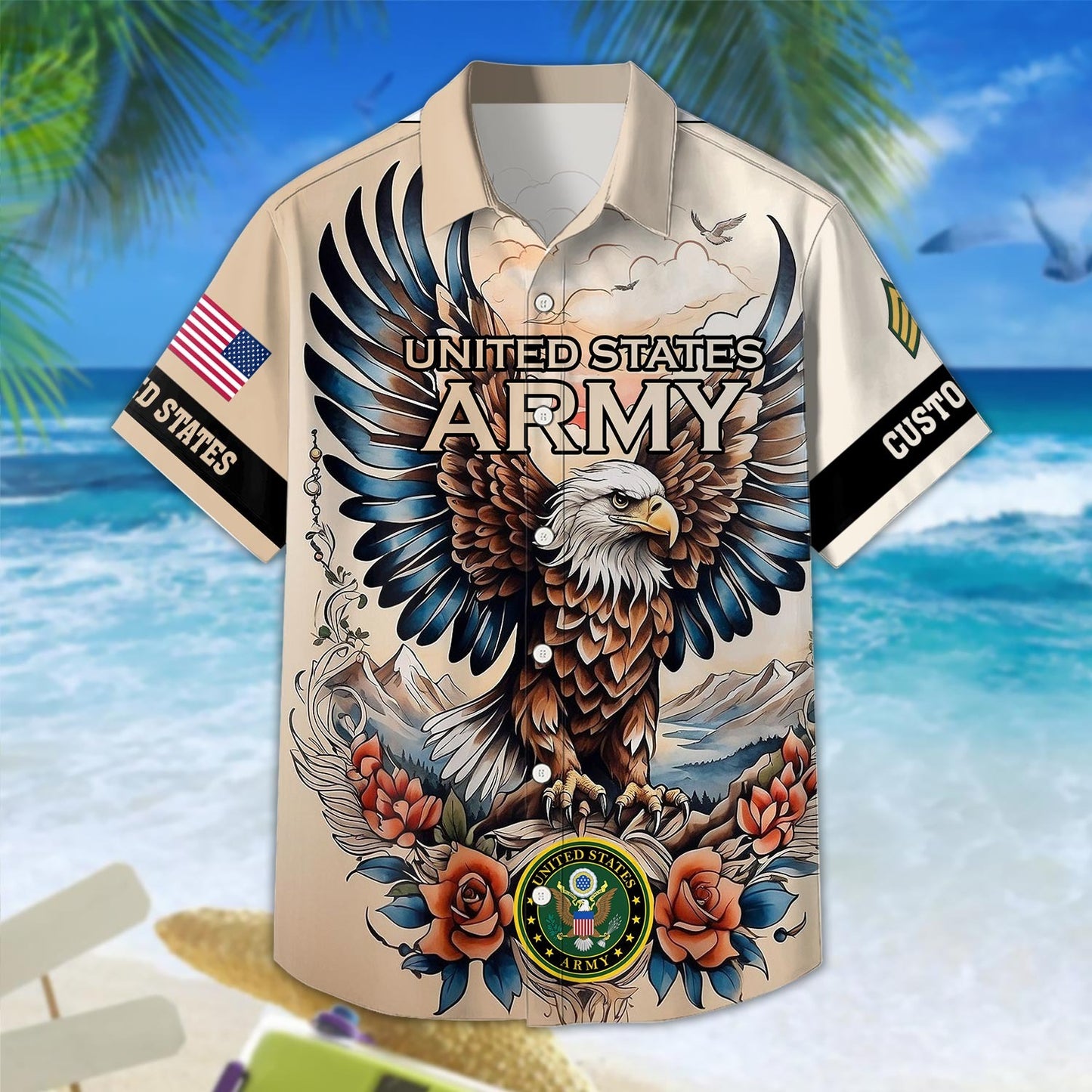 US Army – Hawaiian Shirt – American Bald Eagle
