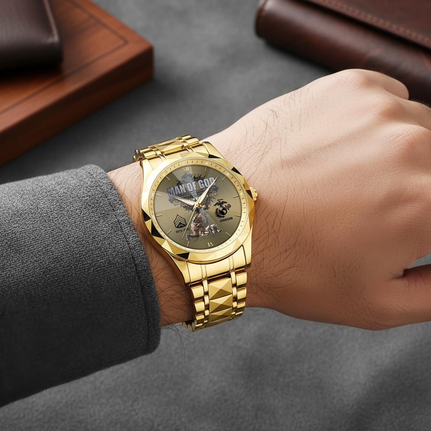 US Marine Corps – Diamond-Cut Bezel Watch – Man Of God