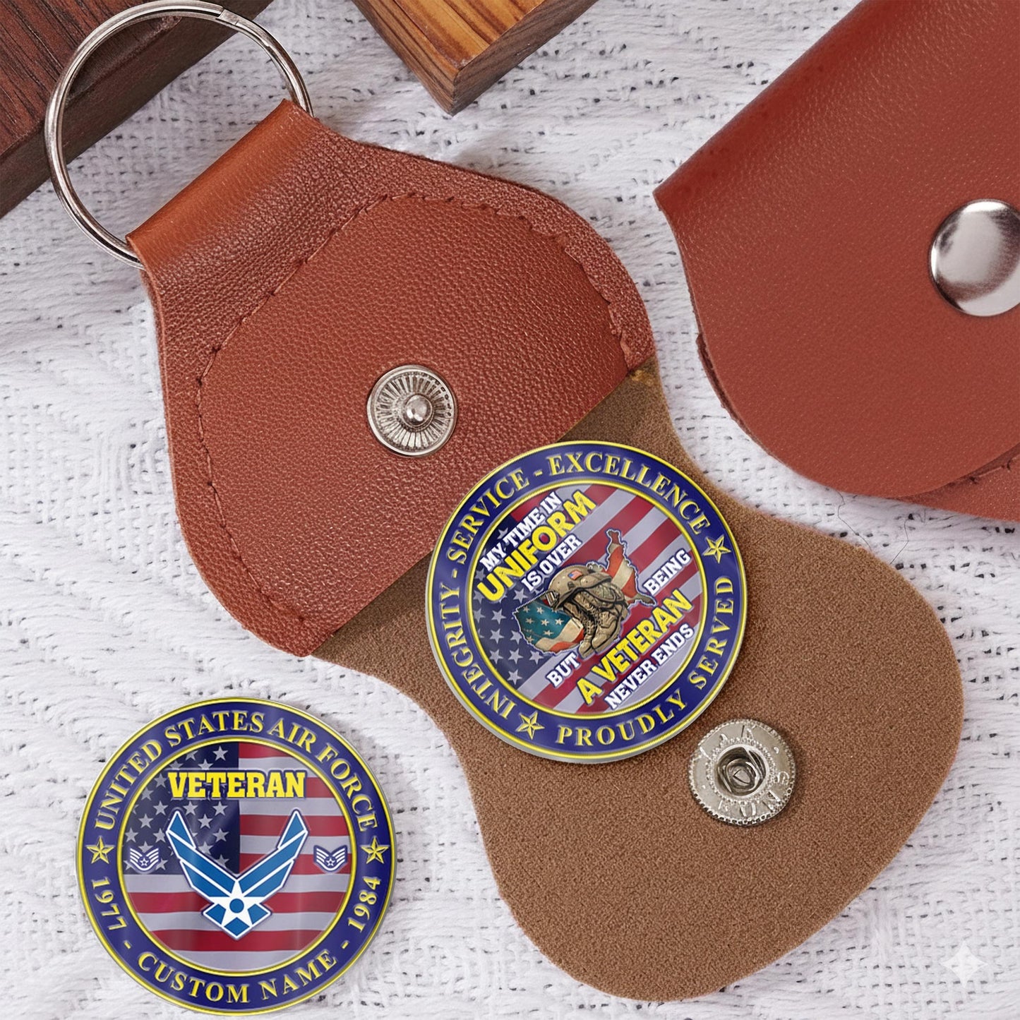 US Air Force – Military Printed Challenge Coin – Patriot Flag Veteran Coin