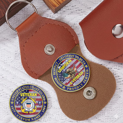 US Coast Guard – Military Printed Challenge Coin – Patriot Flag Veteran Coin