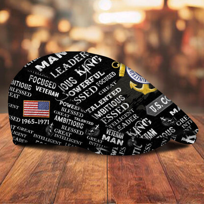 Custom U.S. Coast Guard Jeff Cap – Anchor & Motto Typography Design