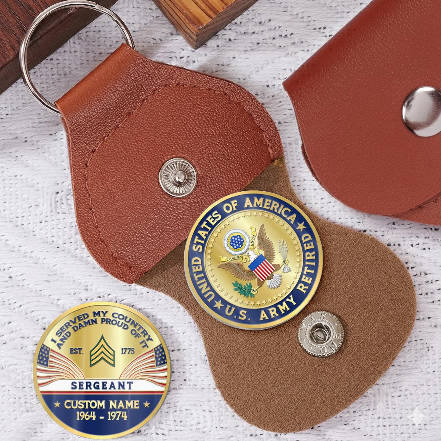 US Army – Military Printed Challenge Coin – Patriotic Crest Coin