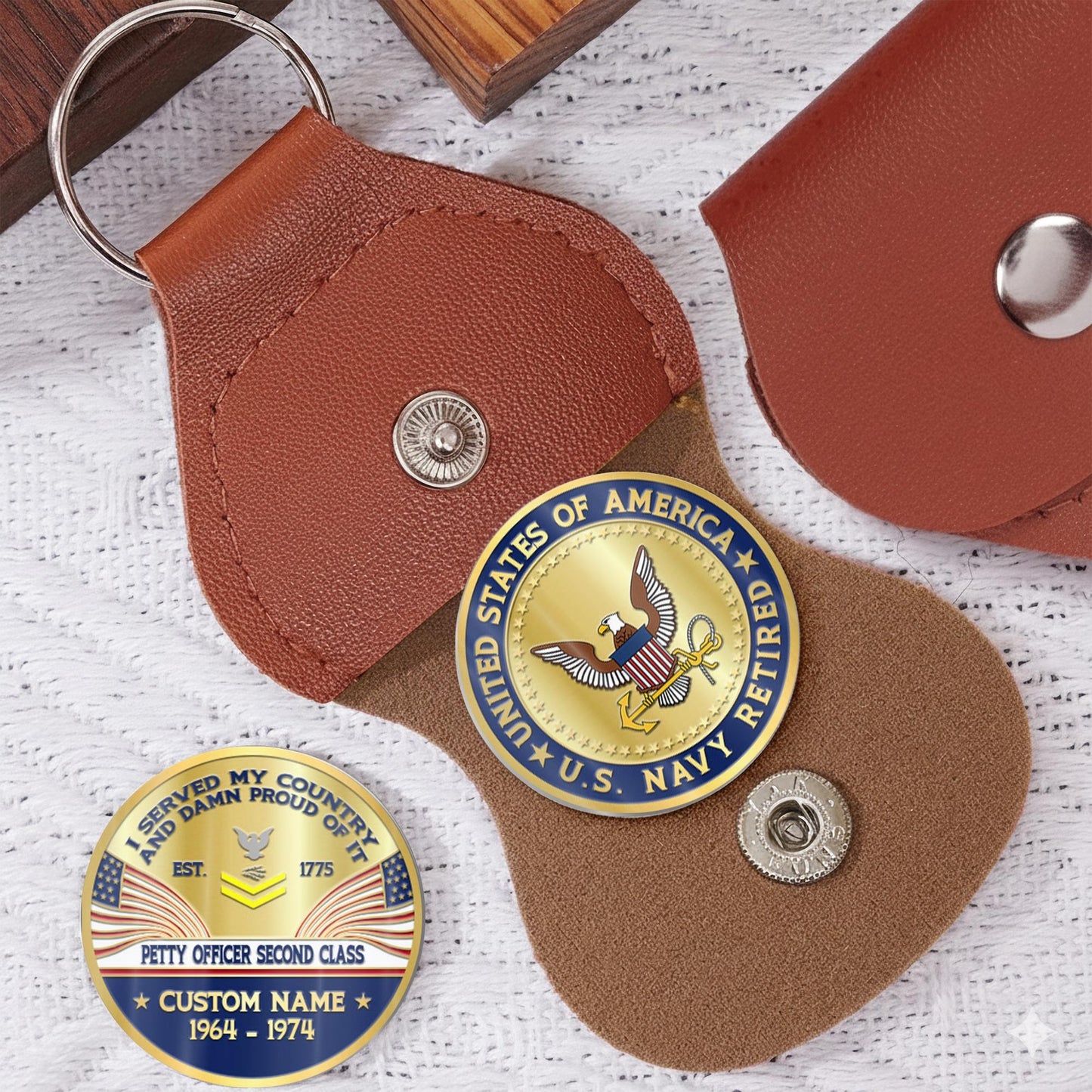 US Navy – Military Printed Challenge Coin – Patriotic Crest Coin