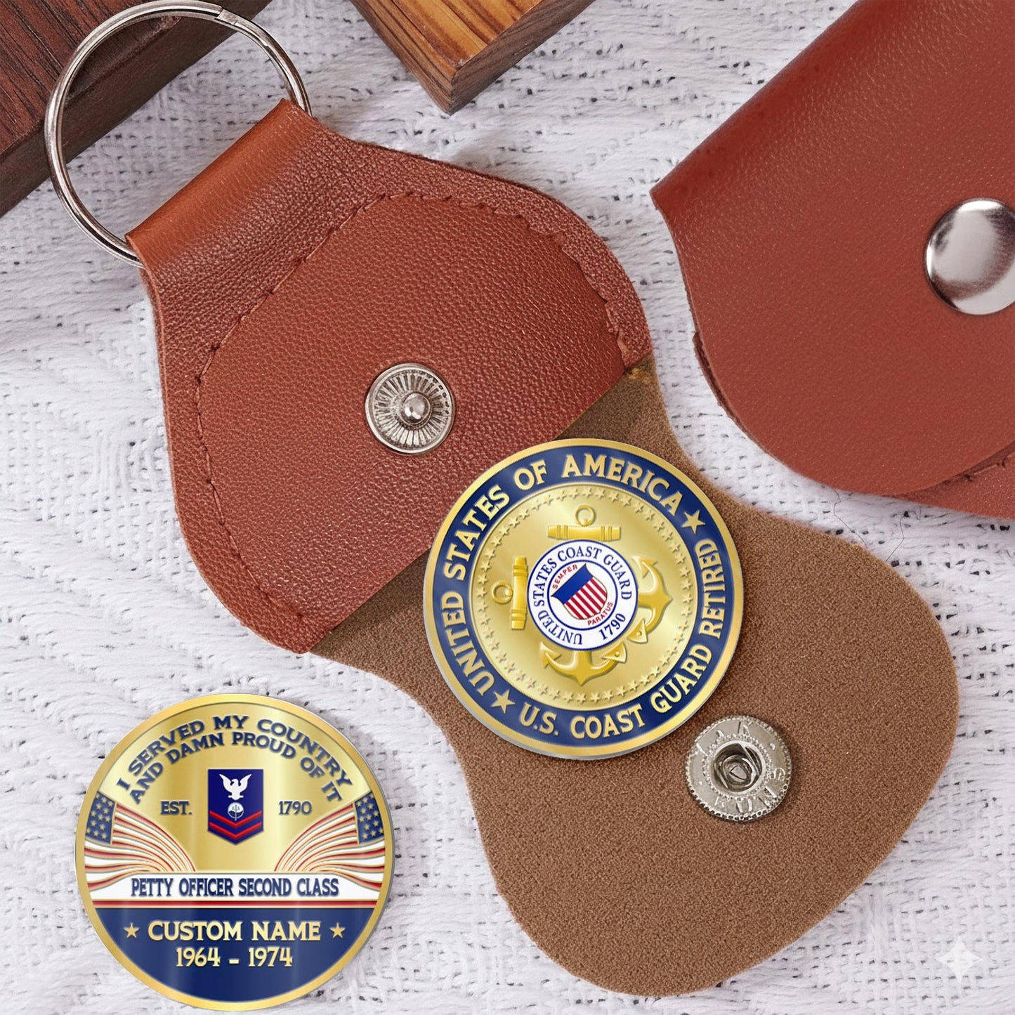 US Coast Guard – Military Printed Challenge Coin – Patriotic Crest Coin