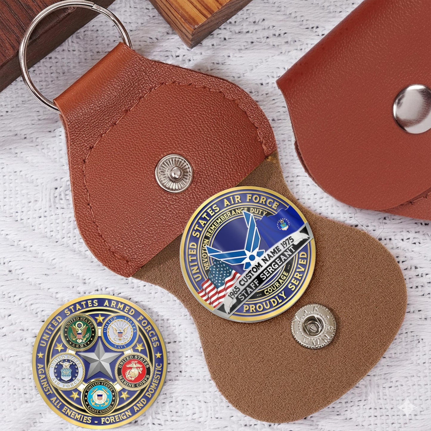 US Air Force – Military Printed Challenge Coin – Five Star Unity Crest